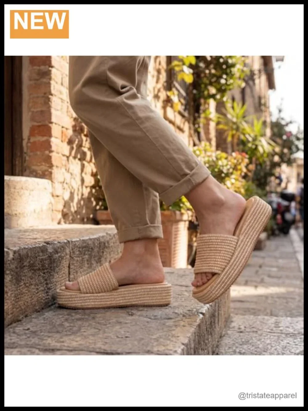Woven Raffia Platform Espadrille Sandals Slip On Summer Shoes
